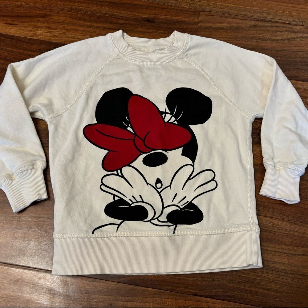 Hanna Andersson Disney Minnie Mouse beige crewneck sweatshirt